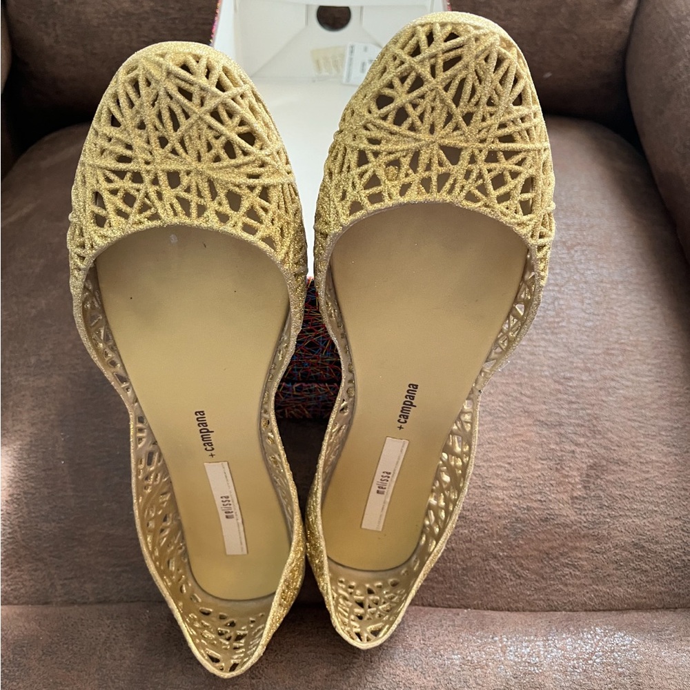 Melissa gold cam pans zig zag flats